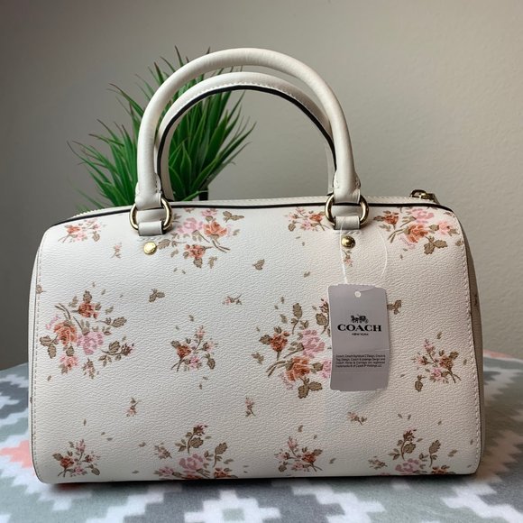 Coach Rose Bouquet Rowan Satchel - Picture 2 of 7